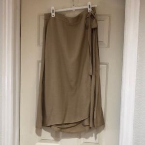 Cuyana Wrap Skirt-Tan